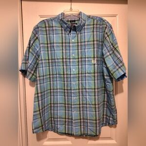 Chaps Blue and Green Button Down Shirt